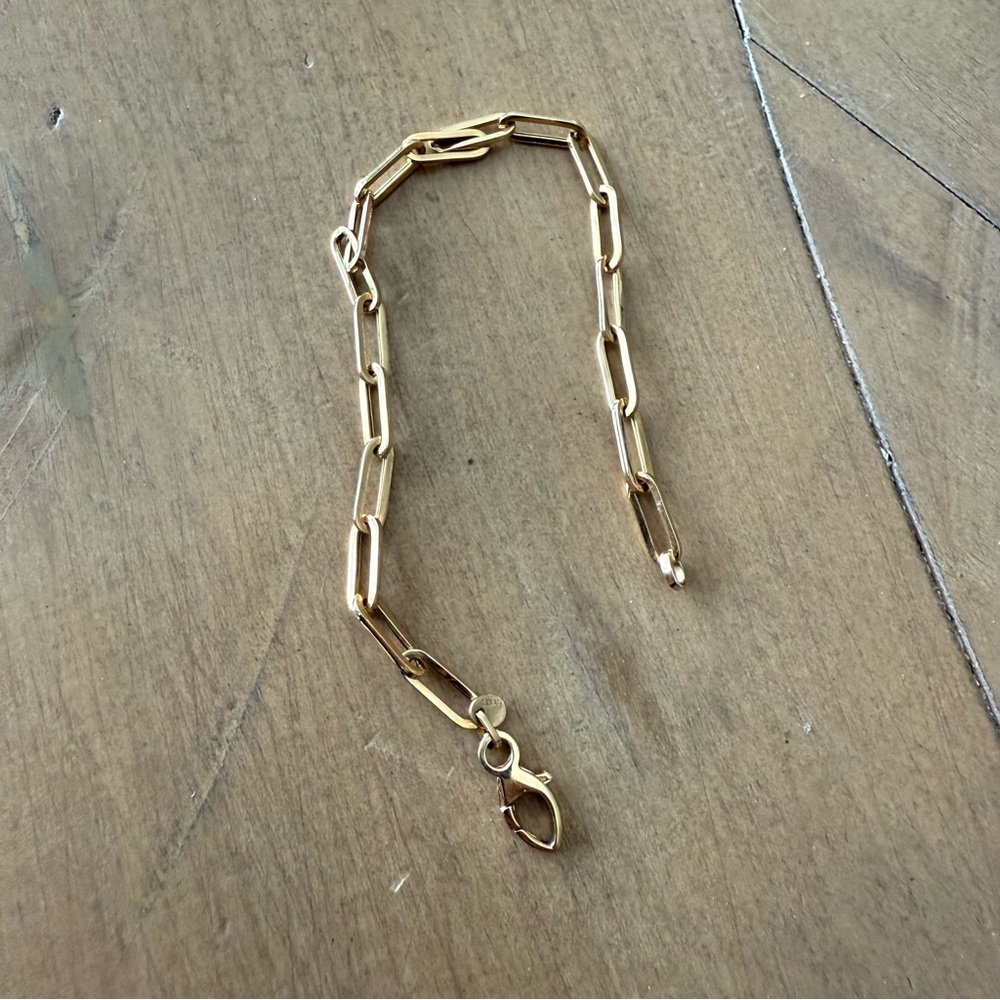 14k Gold Paperclip Bracelet
